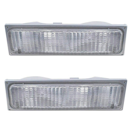 DAT AUTO PARTS Front Left Driver & Right Passenger Side Turn Signal Lamp Housing Set of 2 Replacement for 1990-1993 GMC C/K Full Size Pickup Clear ...