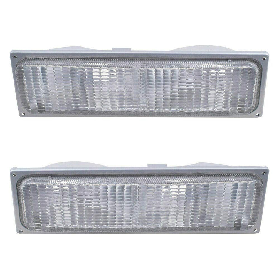 DAT AUTO PARTS Front Left Driver & Right Passenger Side Turn Signal Lamp Housing Set of 2 Replacement for 1990-1993 GMC C/K Full Size Pickup Clear ...