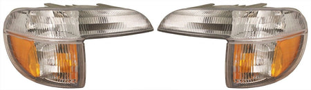 DAT AUTO PARTS Front Right Passenger & Left Driver Side Parking Light Assembly Pair Replacement For 1995 - 2001 Ford Explorer Amber & Clear Lens FO...