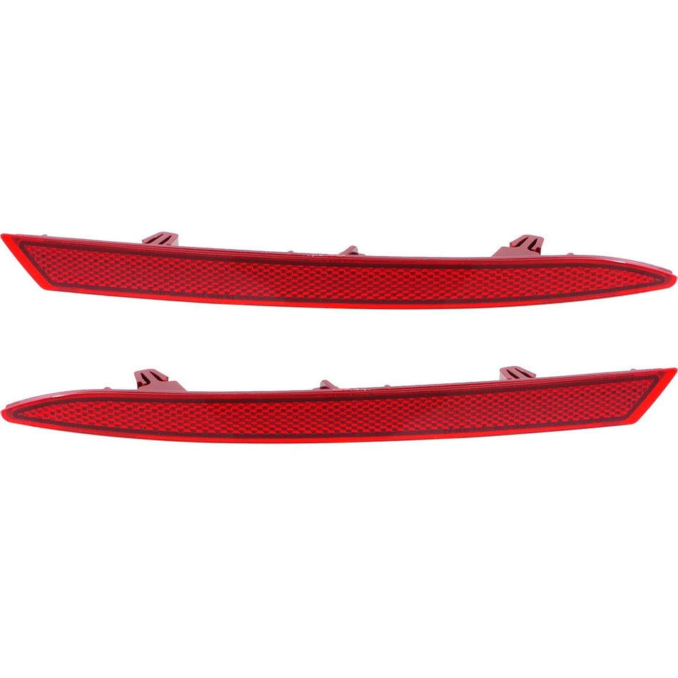 DAT AUTO PARTS Rear Driver & Passenger Side, SET OF 2, Bumper Cover Light Reflector, Fits 2012–2014 Volkswagen Jetta Sedan With GLI, Plastic Red Le...