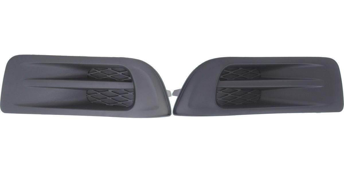 DAT AUTO PARTS Front Left Driver & Right Passenger Side Bumper Fog Light Lamp Hole Cover Grille Molding Trim Set Of 2 Replacement For 2010 - 2012 S...
