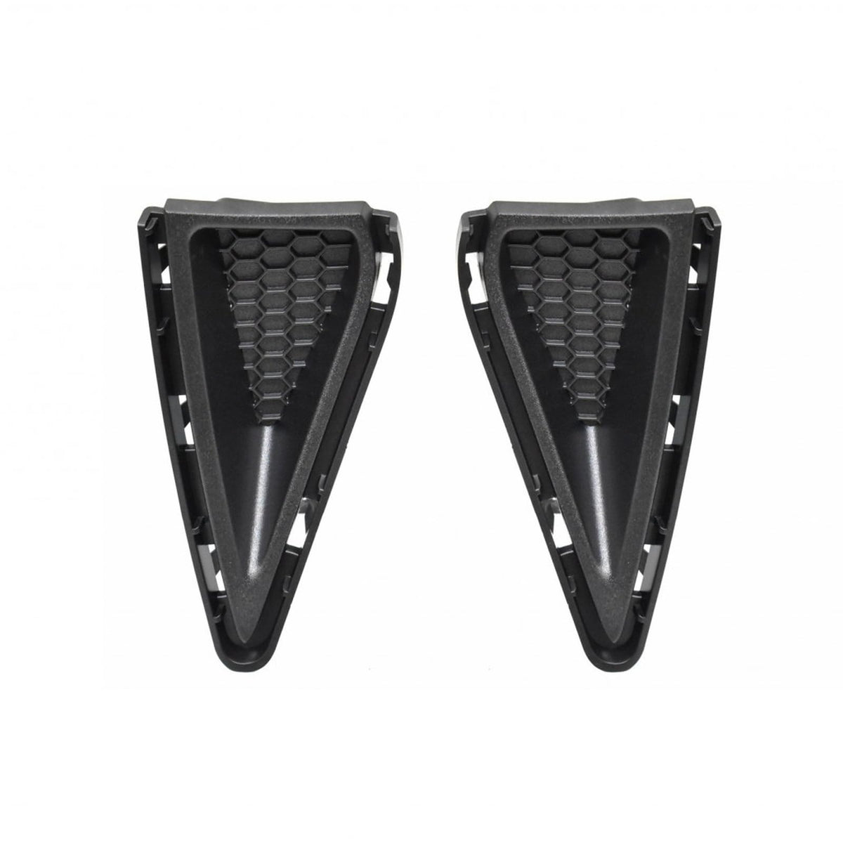 Front Driver & Passenger Side PAIR Outside Bumper Cover Grille, Fits 2018-2023 Ford Mustang GT, W/ Performance Package, Black PP Plastic Textured F...