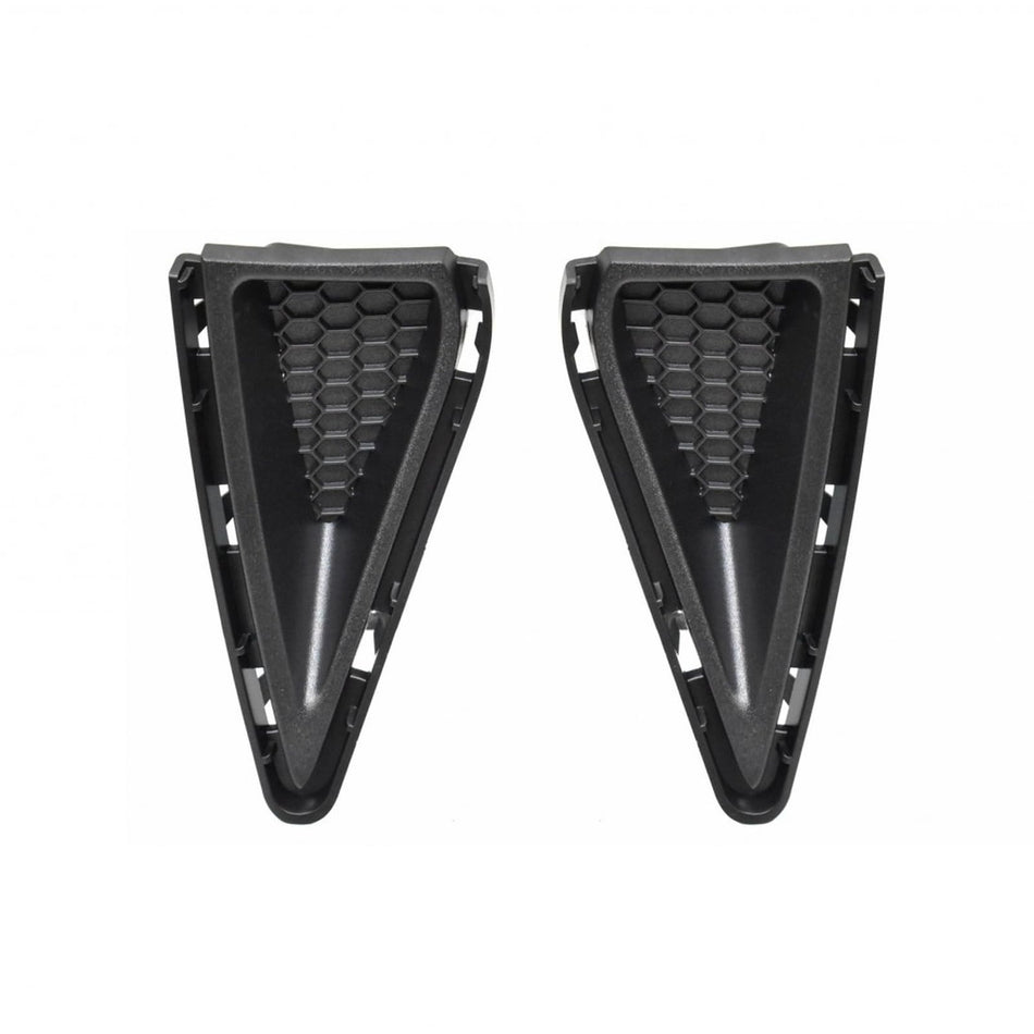 Front Driver & Passenger Side PAIR Outside Bumper Cover Grille, Fits 2018-2023 Ford Mustang GT, W/ Performance Package, Black PP Plastic Textured F...