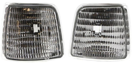 Front Left Driver & Right Passenger Side Marker Light Set Pair Replacement For 1992-1997 Ford F150 F250 F350 and 92-97 Ford Bronco Clear White Lens...