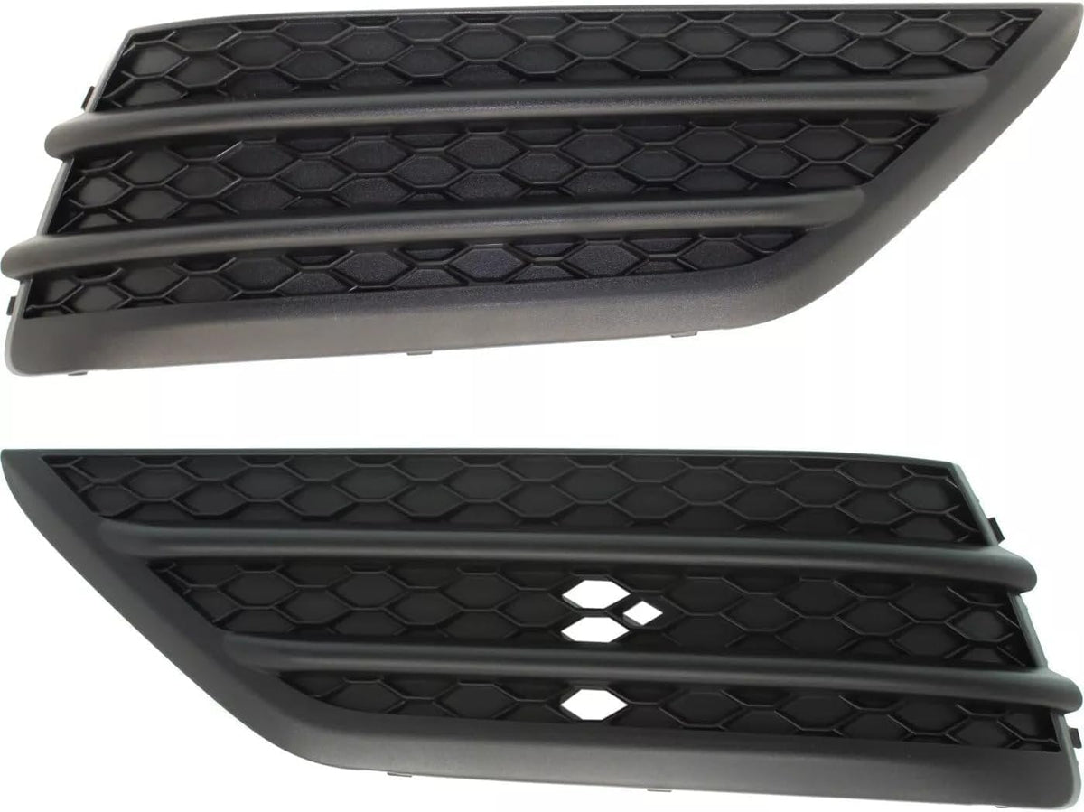 DAT AUTO PARTS Front Left Driver & Right Passenger Set Of 2 Bumper Cover Grille Molding Insert Pair Replacement For 2016 2017 2018 Honda Pilot Blac...