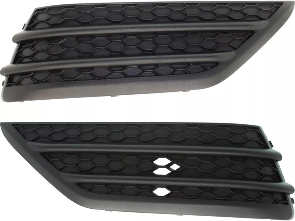 DAT AUTO PARTS Front Left Driver & Right Passenger Set Of 2 Bumper Cover Grille Molding Insert Pair Replacement For 2016 2017 2018 Honda Pilot Blac...