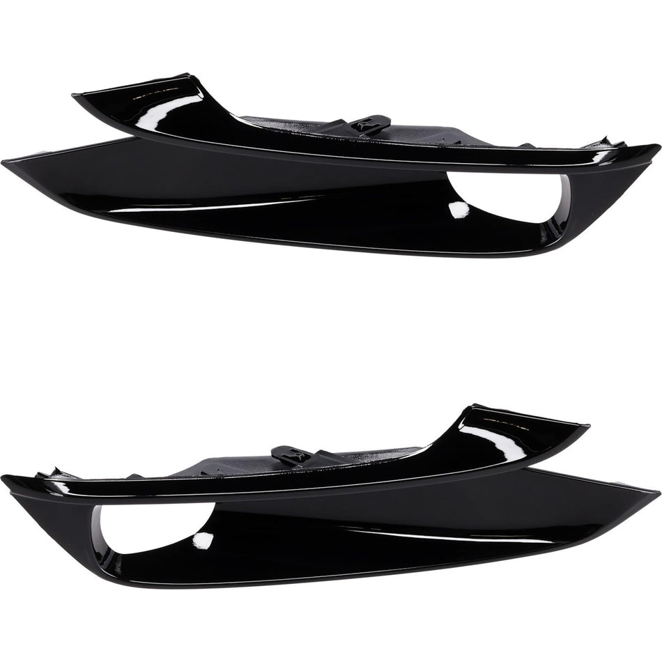 DAT AUTO PARTS Front Driver & Passenger Side, SET OF 2, Bumper Cover Molding Bezel, Fits 2021-2026 Toyota Sienna, For XSE Models, Plastic Gloss Bla...