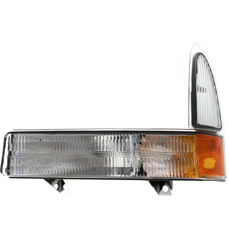 DAT AUTO PARTS Front Left Driver Side Parking Light Signal Lamp Marker Lens & Housing Assembly Replacement For 2001 - 2005 Ford Excursion Amber & C...