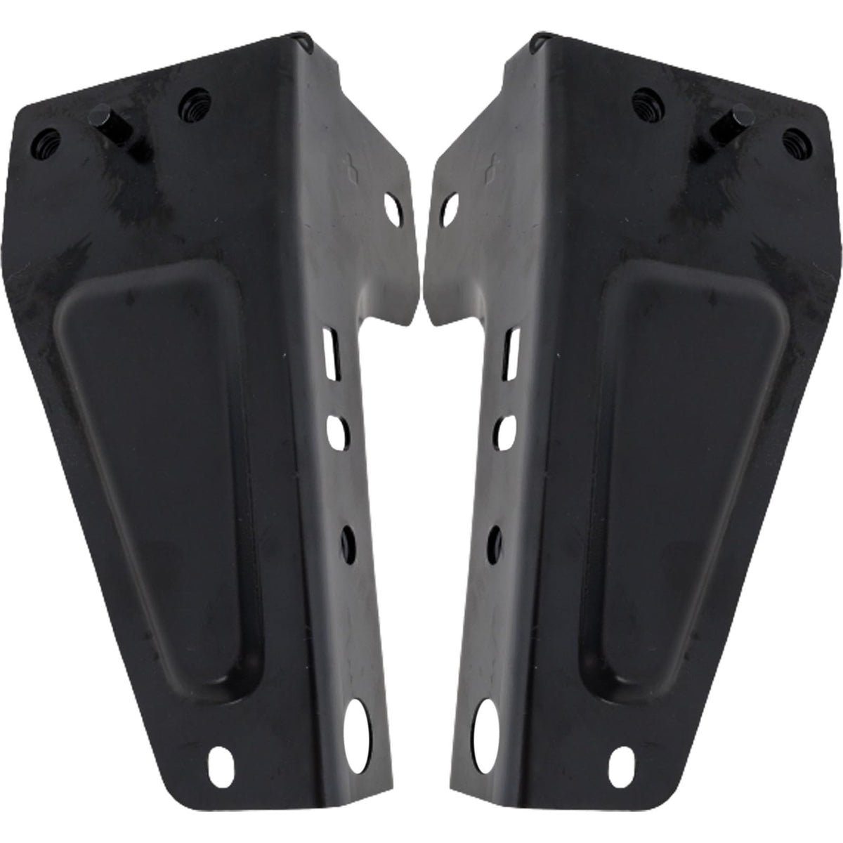 Front Driver & Passenger Side, SET OF 2, Upper Bumper Cover Support, Fits 2019-2023 Ford Ranger Pickup, For Top Pad, Made of Steel, Black Textured ...