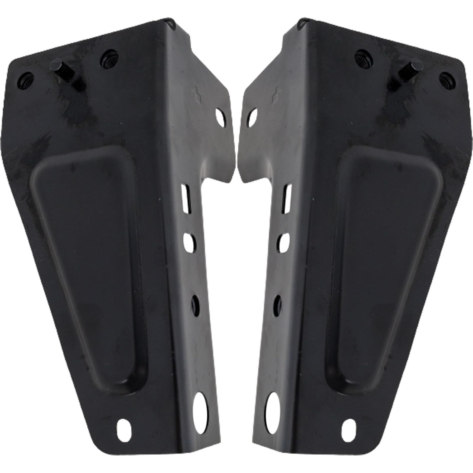 Front Driver & Passenger Side, SET OF 2, Upper Bumper Cover Support, Fits 2019-2023 Ford Ranger Pickup, For Top Pad, Made of Steel, Black Textured ...