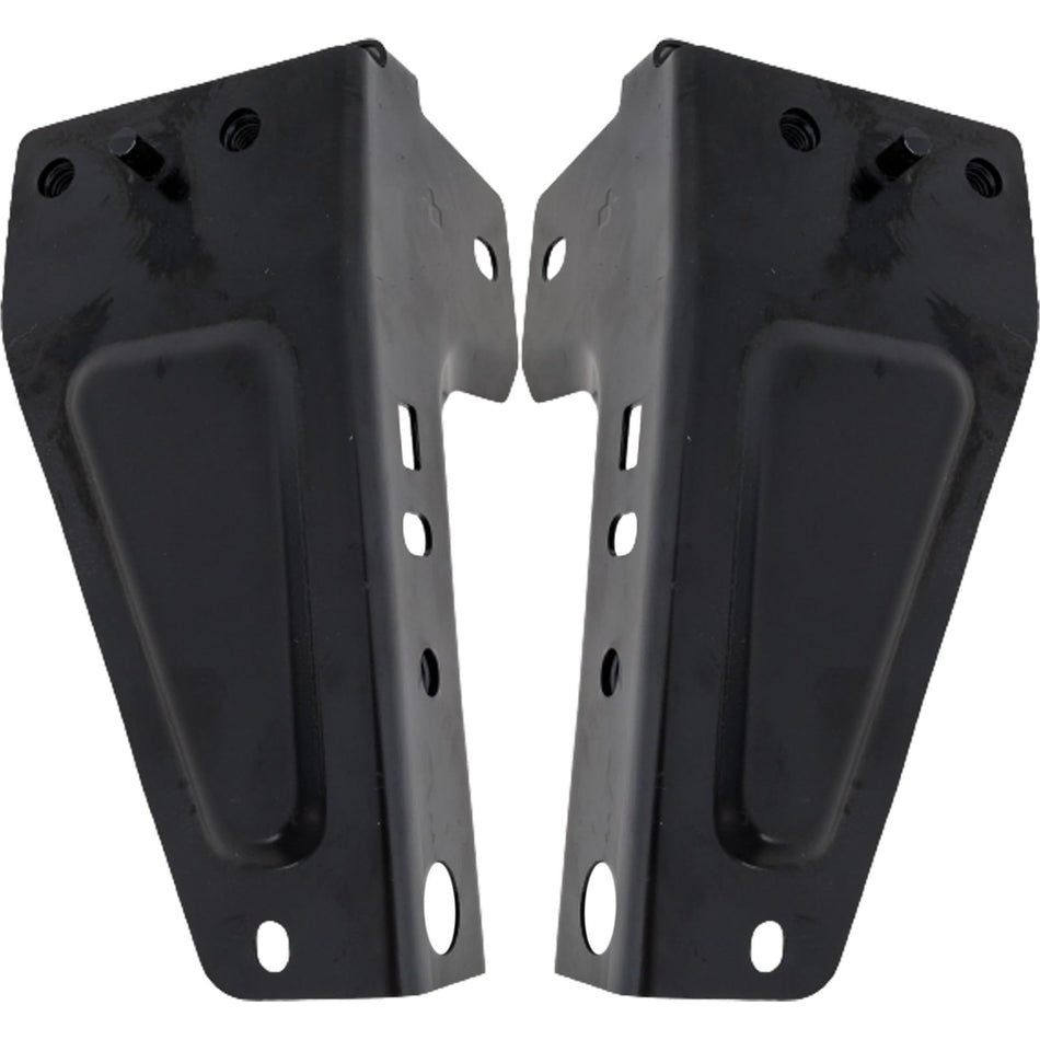 Front Driver & Passenger Side, SET OF 2, Upper Bumper Cover Support, Fits 2019-2023 Ford Ranger Pickup, For Top Pad, Made of Steel, Black Textured ...