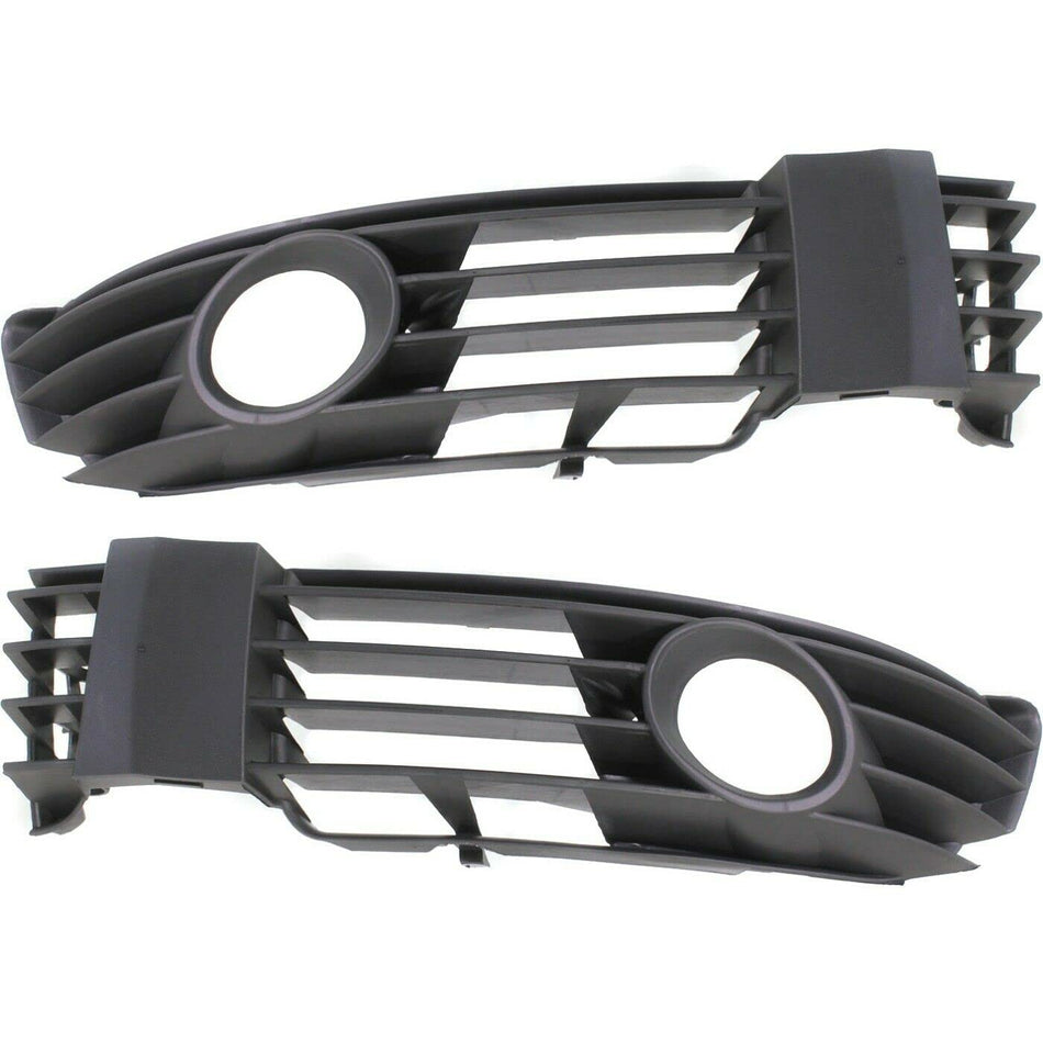DAT AUTO PARTS Front Right Passenger & Left Driver Side Bumper Fog Light Bezel Cover Grille Set of 2 Replacement For 2001-2005 Volkswagen Passat Bl...