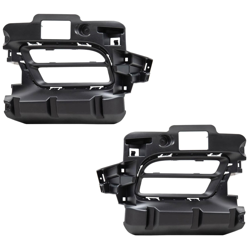 Front Driver & Passenger Side PAIR Bumper Cover Trim, Black Plastic Fits 2018-2020 Dodge Durango SRT/RT & GT, As OEM Will NOT Include Grille Insert...