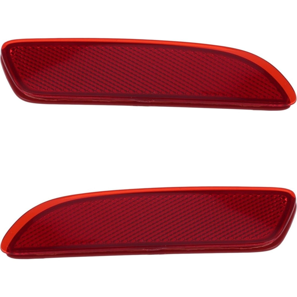 Rear Driver & Passenger Side, SET OF 2, Bumper Cover Light Reflector, Fits 2022-2026 Toyota Corolla Cross, For L/LE and XLE Models, Plastic Red Len...