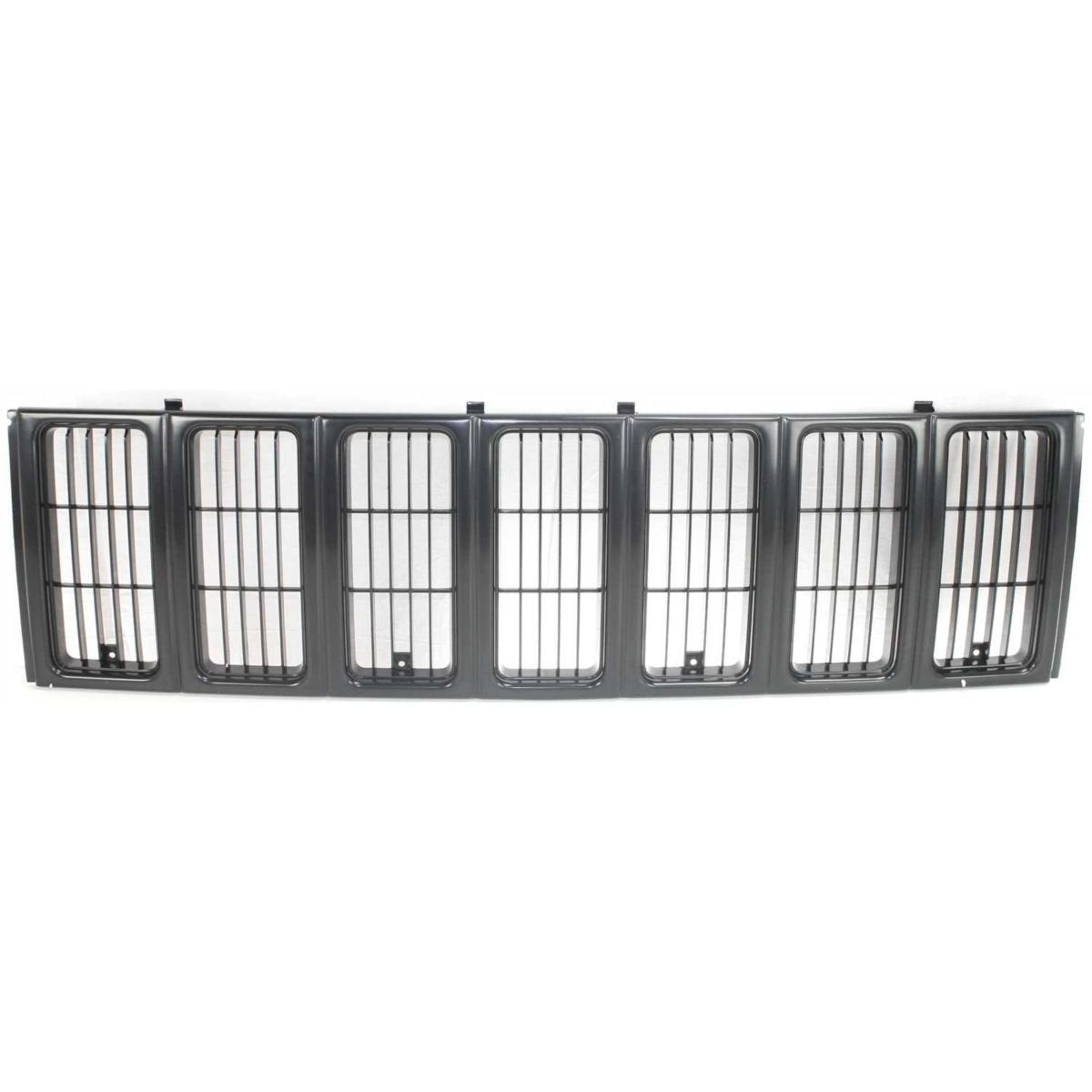 DAT AUTO PARTS Front Grille Grill Assembly Insert Panel Replacement for 1997-2001 Jeep Cherokee Midsize SE/Sport Model Black Prime Finish Textured ...