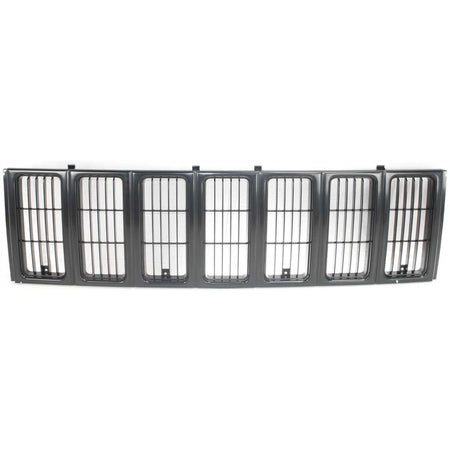 DAT AUTO PARTS Front Grille Grill Assembly Insert Panel Replacement for 1997-2001 Jeep Cherokee Midsize SE/Sport Model Black Prime Finish Textured ...