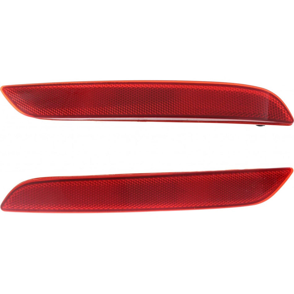 Rear Left & Right Side PAIR, Bumper Reflector, Fits 2014–2015 Honda Civic Coupe, 2016–2018 Acura RDX, and 2023–2026 Acura Integra, Plastic Red Lens...