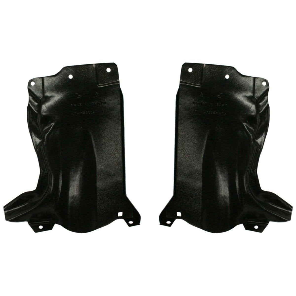 Front Left Driver and Right Passenger Side Engine Outer Under Car Shield Replacement For 2004-2009 Mazda 3 and 2006-2010 Mazda 5 Black Textured Pla...