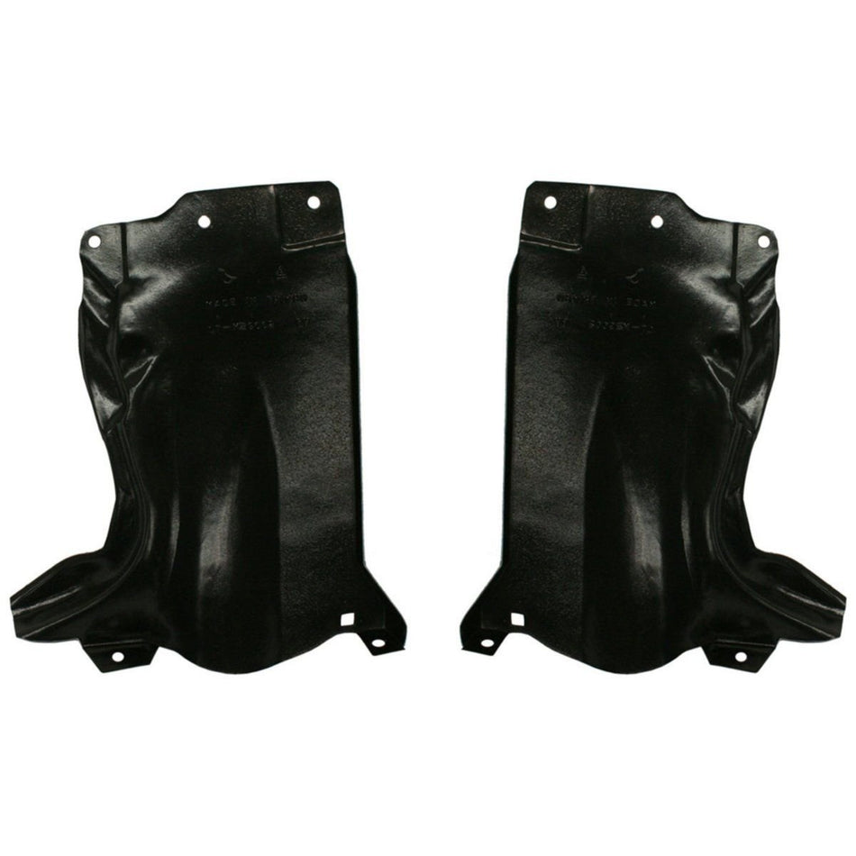 Front Left Driver and Right Passenger Side Engine Outer Under Car Shield Replacement For 2004-2009 Mazda 3 and 2006-2010 Mazda 5 Black Textured Pla...