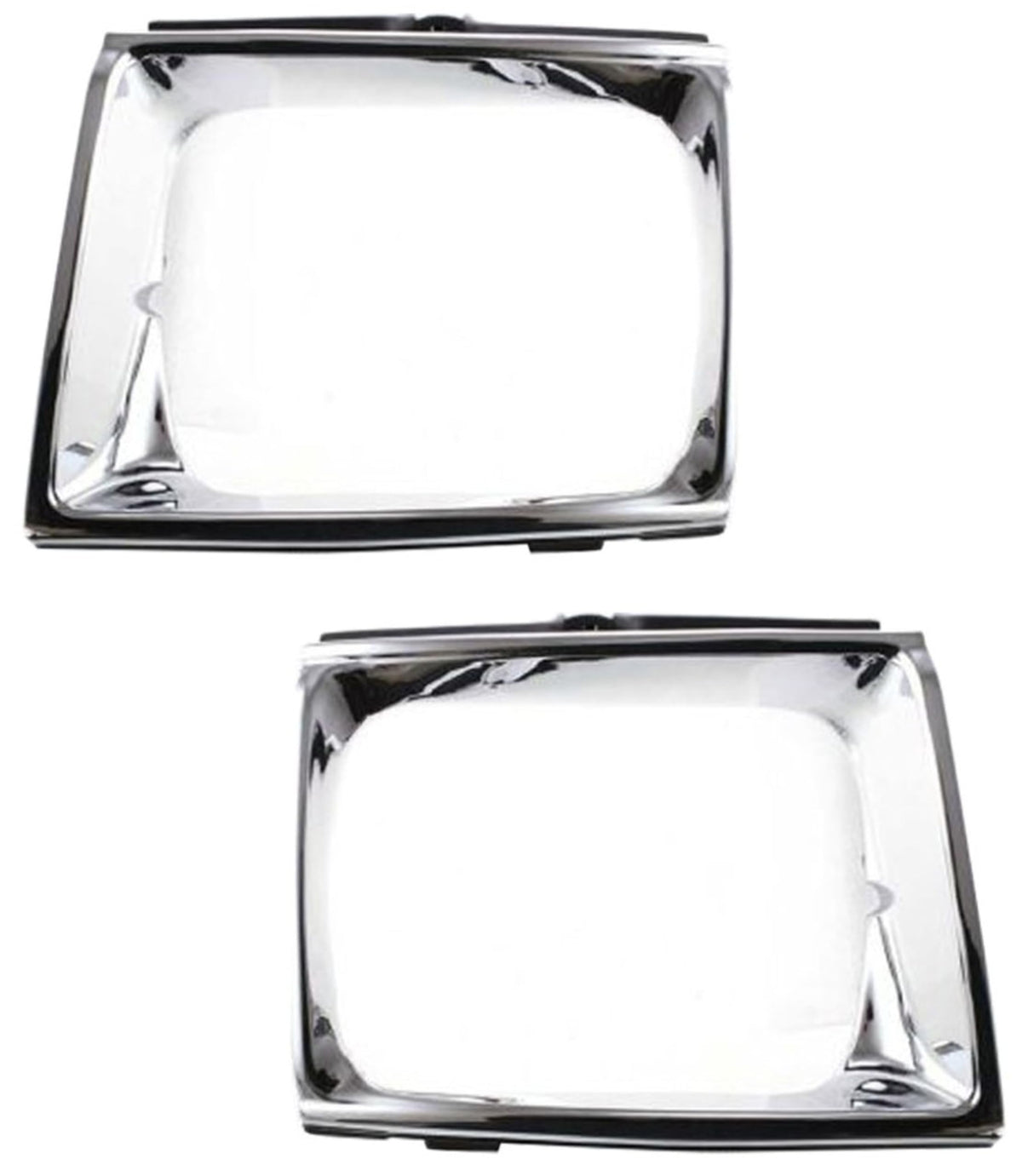 DAT AUTO PARTS Front Driver & Passenger Side SET OF 2, HeadLight Door Bezel Grille Insert Trim, For 1989-1991 Toyota Pickup 4WD, Chrome Plastic Fin...