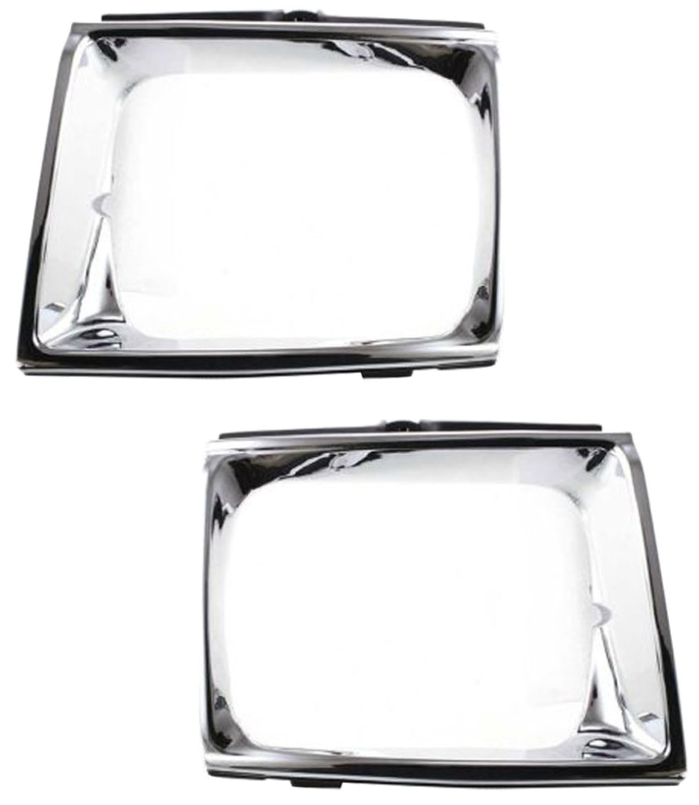 DAT AUTO PARTS Front Driver & Passenger Side SET OF 2, HeadLight Door Bezel Grille Insert Trim, For 1989-1991 Toyota Pickup 4WD, Chrome Plastic Fin...