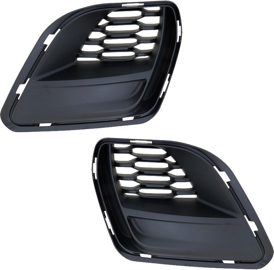 Front Left Driver & Right Passenger Side Fog Light Bumper Cover Grille Trim Pair Replacement For 2020-2023 Dodge Charger Widebody Matte Black Textu...
