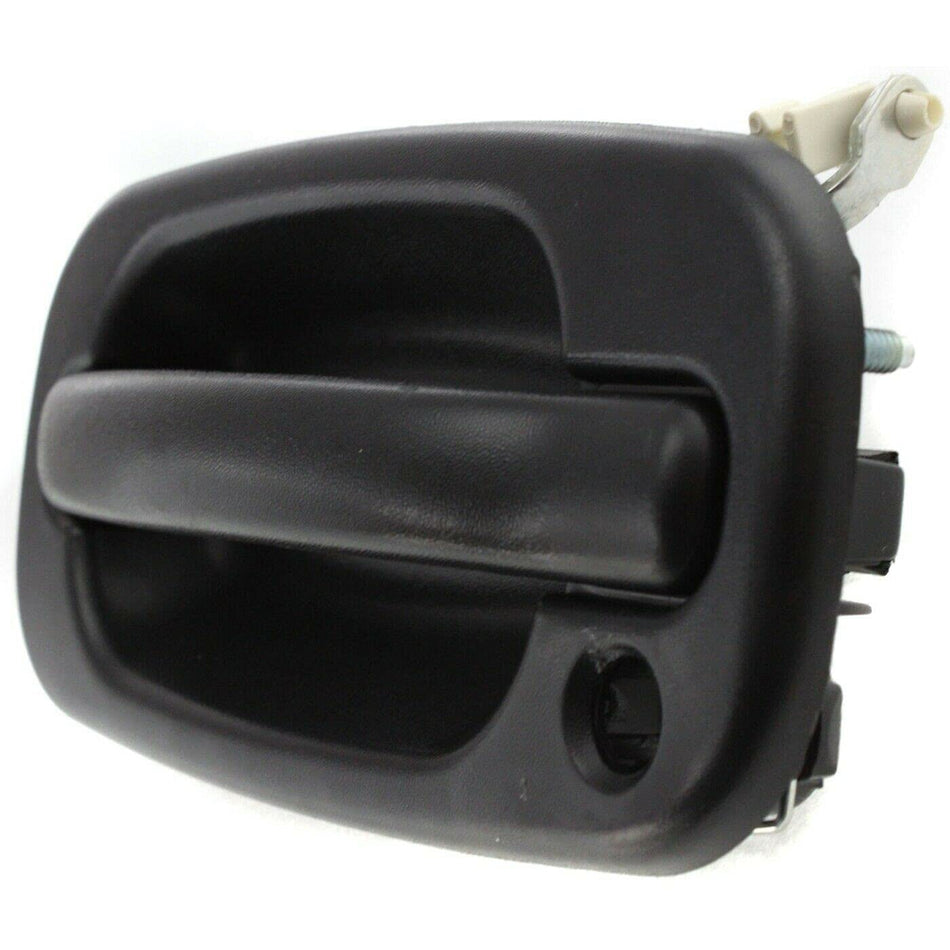 Front Driver Side Exterior Door Handle Fits 1999-2007 Chevy Silverado GMC Sierra Yukon Cadillac Black Textured GM1310129