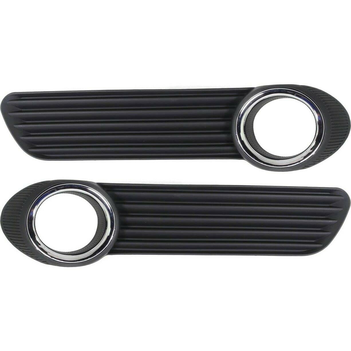 DAT AUTO PARTS Front Right Passenger Left Driver Side Bumper Fog Light Bezel Cover Grille Set of 2 Replacement for 2008-2010 Toyota Avalon Black Te...