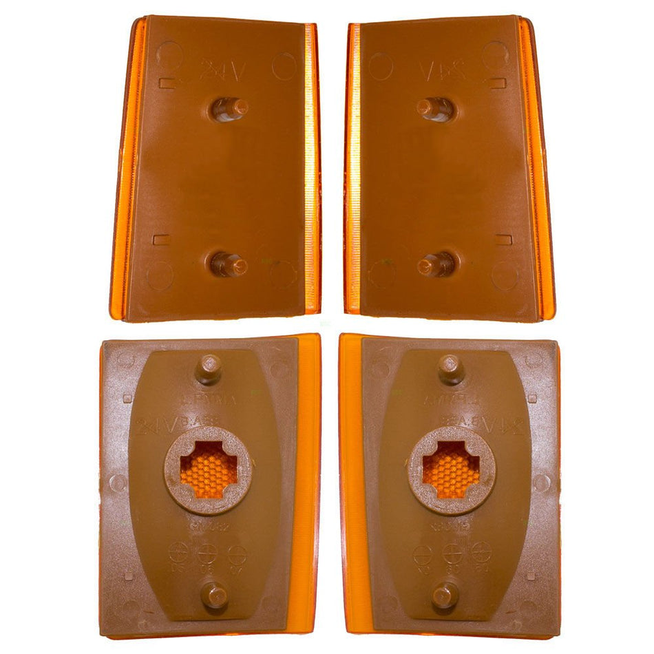 DAT AUTO PARTS Upper & Lower 4 Piece Amber Light Set Signal Side Marker Reflector Lights Kit Replacement for 1988-1993 Chevrolet C1500 Pickup Truck...