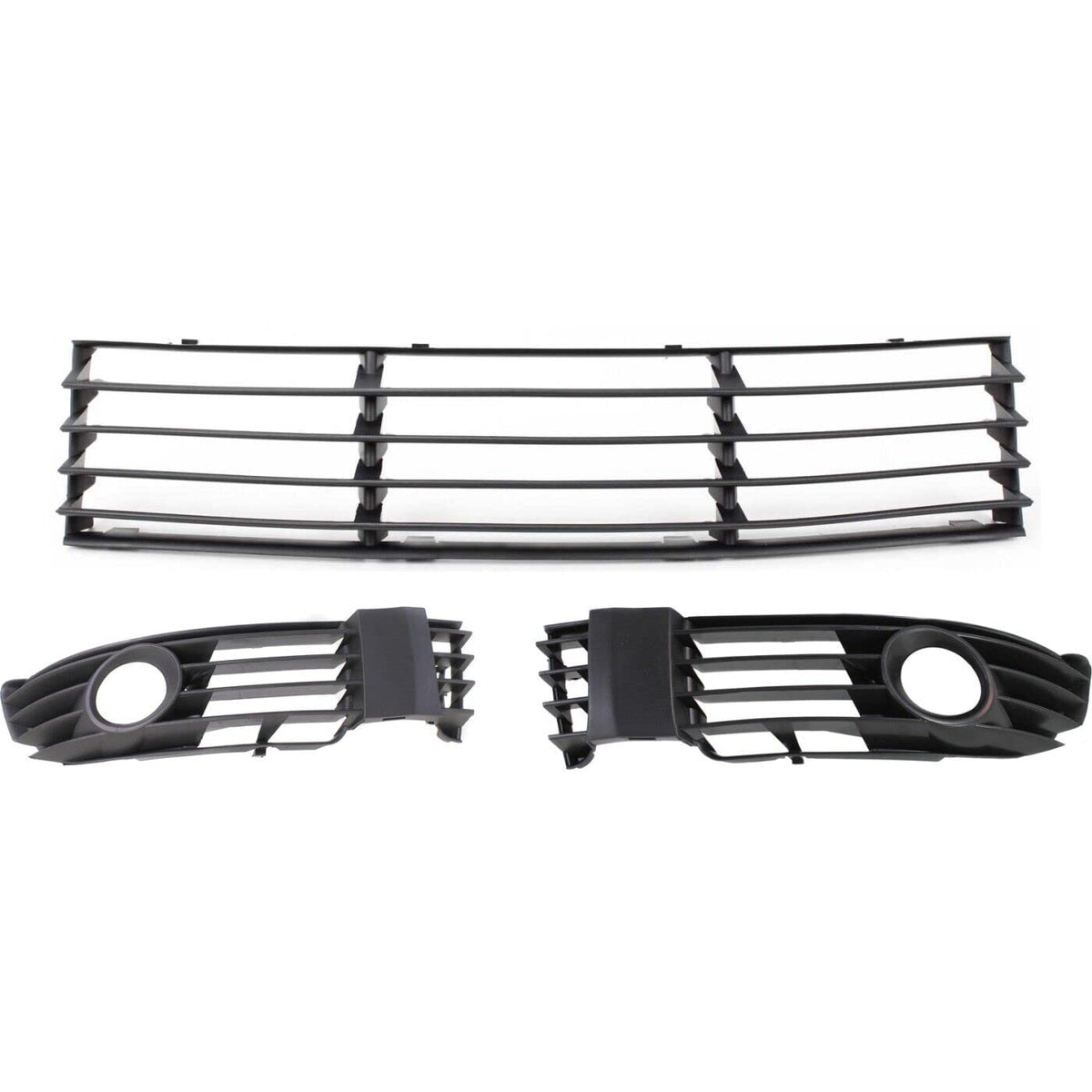DAT AUTO PARTS Front Right Passenger / Left Driver Fog Trim & Center Grille Set Of 3 Replacement For 2001-2005 Volkswagen Passat VW1036105 VW103810...