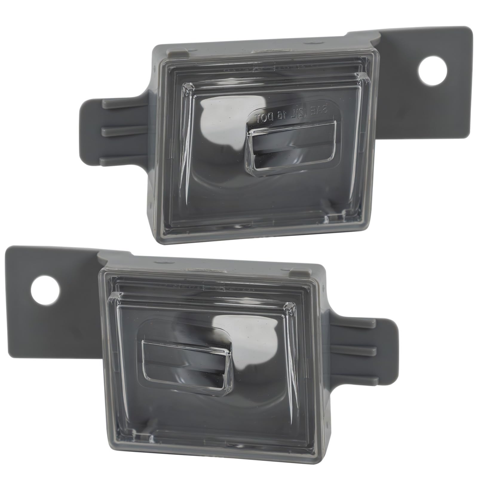 Rear Left & Right PAIR, License Lamp Plastic Lens & Housing For 2014–2025 Chevy Silverado & GMC Sierra 1500 2500HD 3500HD Denali, 2015–2026 Colorad...