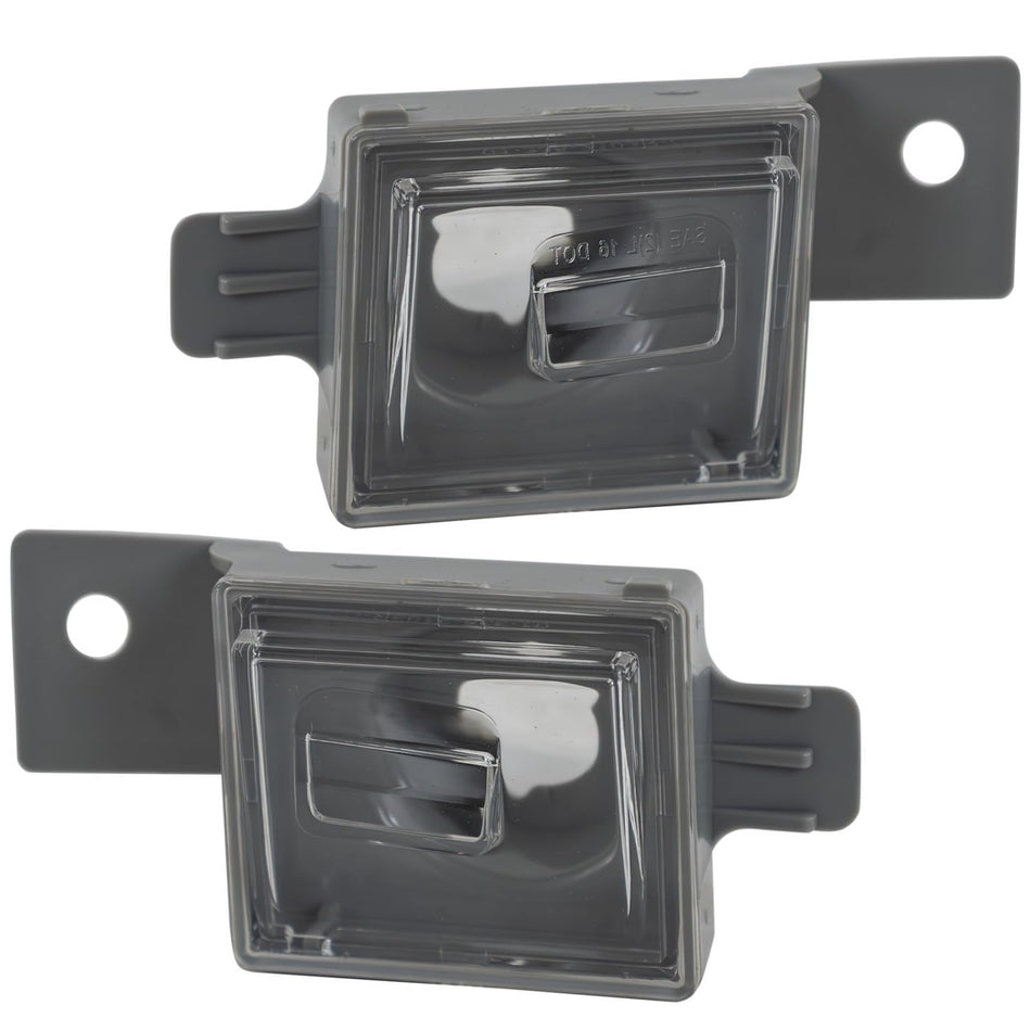 Rear Left & Right PAIR, License Lamp Plastic Lens & Housing For 2014–2025 Chevy Silverado & GMC Sierra 1500 2500HD 3500HD Denali, 2015–2026 Colorad...