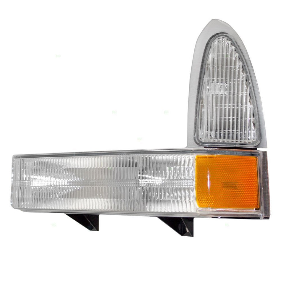 Front Driver and Passenger Side Signal Park Light Set of 2 Fits 2001-2004 Ford Excursion Amber Lens FO2520169 FO2521169 2C3Z13200AA