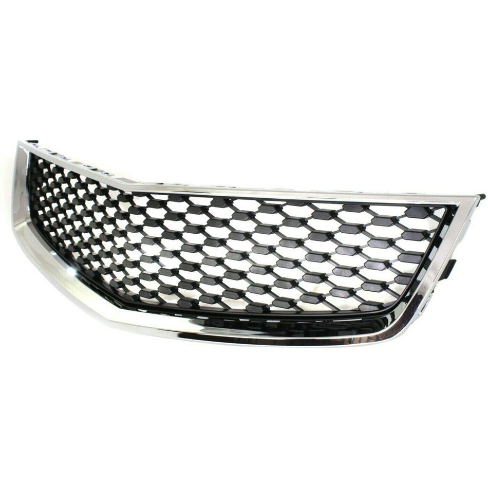 DAT AUTO PARTS Front Lower Bumper Grille Grill Assembly Insert Panel Replacement for 2010-2015 Chevrolet Equinox Black and Chrome Smooth Plastic GM...