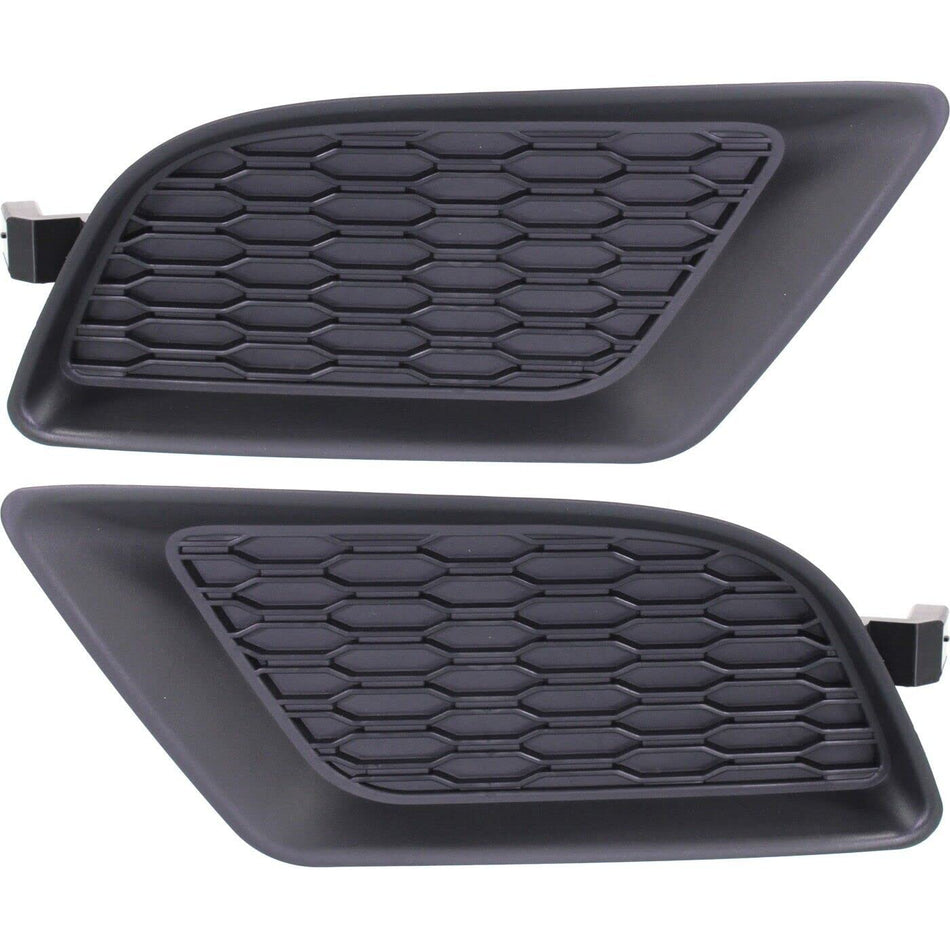 Front Left Driver & Right Passenger Set of 2 Bumper Fog Light Cover Pair Replacement For 2011-2014 Dodge Charger without SRT-8 without Fog Lights B...