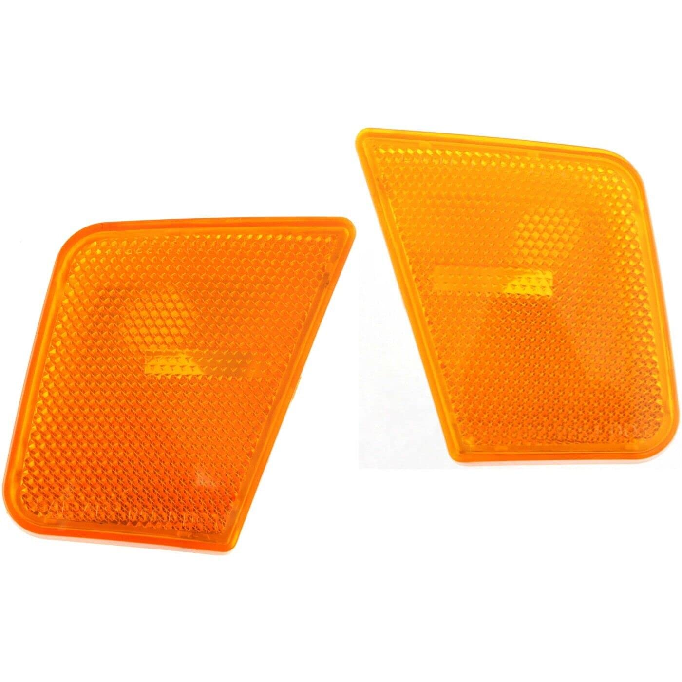 Front Right Passenger & Left Driver Side Pair Marker Light Orange Lamp Plastic Lens Housing Assembly Reflector Set of 2 Replacement for 2005-2007 J...