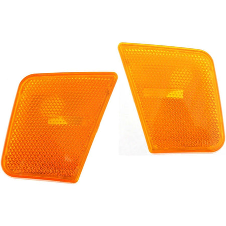 Front Right Passenger & Left Driver Side Pair Marker Light Orange Lamp Plastic Lens Housing Assembly Reflector Set of 2 Replacement for 2005-2007 J...