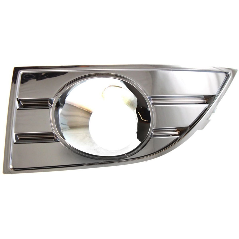 DAT AUTO PARTS Front Left Driver & Right Passenger Set Bumper Fog Light Bezel Trim Molding Cover Replacement For 2008-2009 Ford Taurus Silver Chrom...