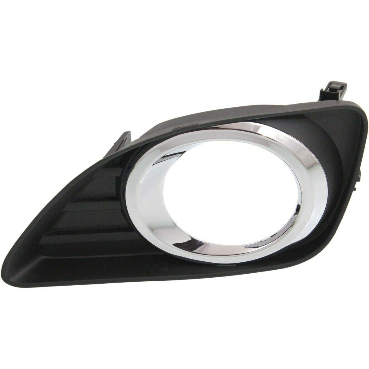 DAT AUTO PARTS Front Left Driver Side Fog Light Cover Bezel Replacement For 10-11 Toyota Camry Black w/ Chrome Ring TO1038131 5204006050