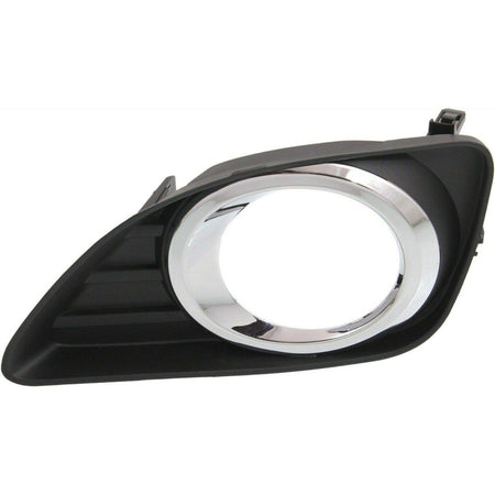 DAT AUTO PARTS Front Left Driver Side Fog Light Cover Bezel Replacement For 10-11 Toyota Camry Black w/ Chrome Ring TO1038131 5204006050
