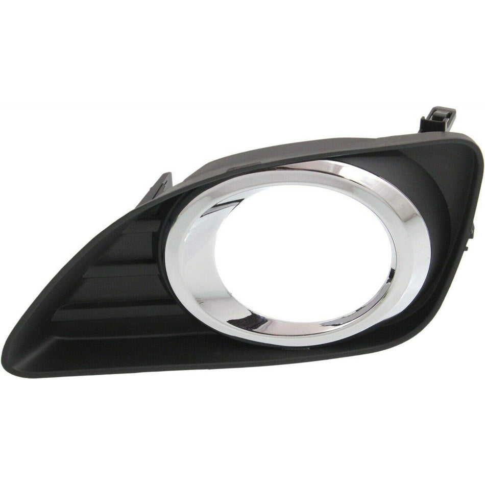 DAT AUTO PARTS Front Left Driver Side Fog Light Cover Bezel Replacement For 10-11 Toyota Camry Black w/ Chrome Ring TO1038131 5204006050