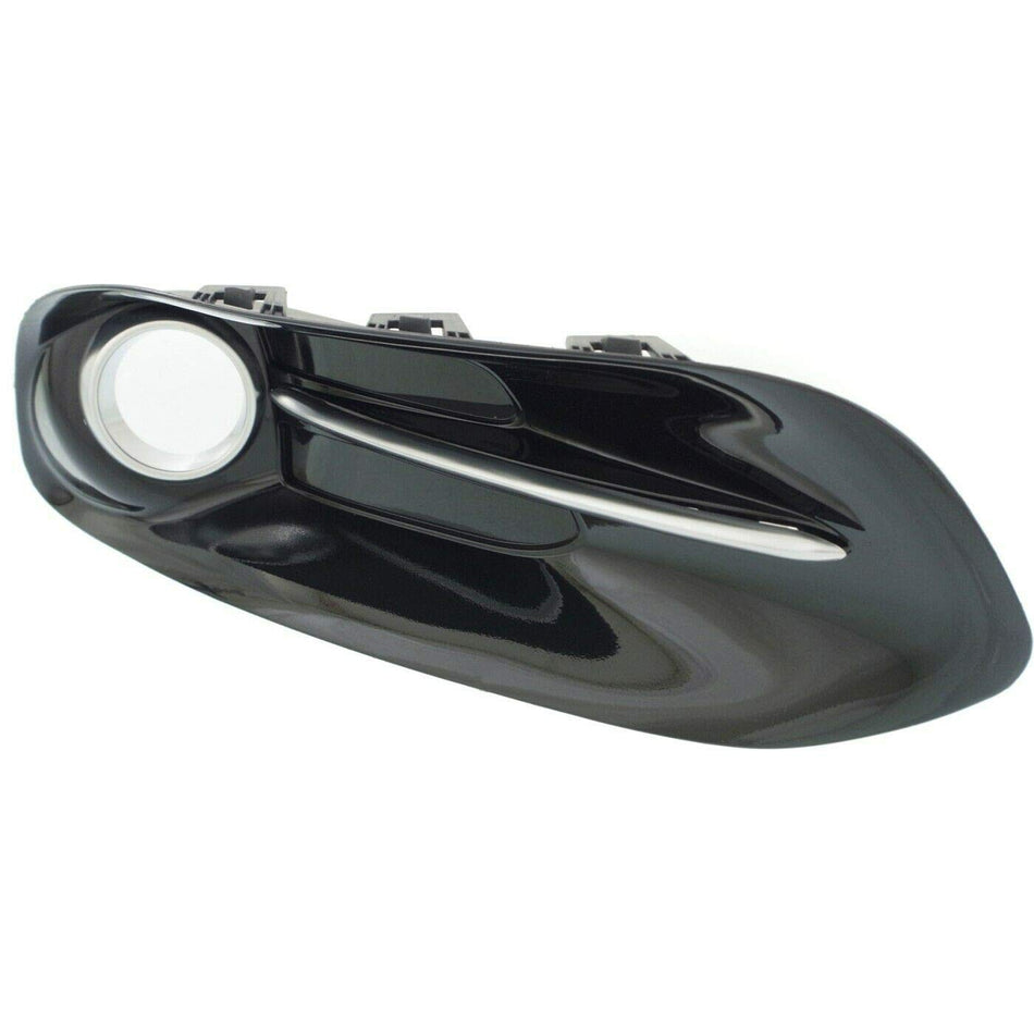 DAT AUTO PARTS Front Right Passenger Side Bumper Fog Light Cover Trim Bezel Insert Replacement For 2013-2016 Dodge Dart Glossy Black Smooth Plastic...