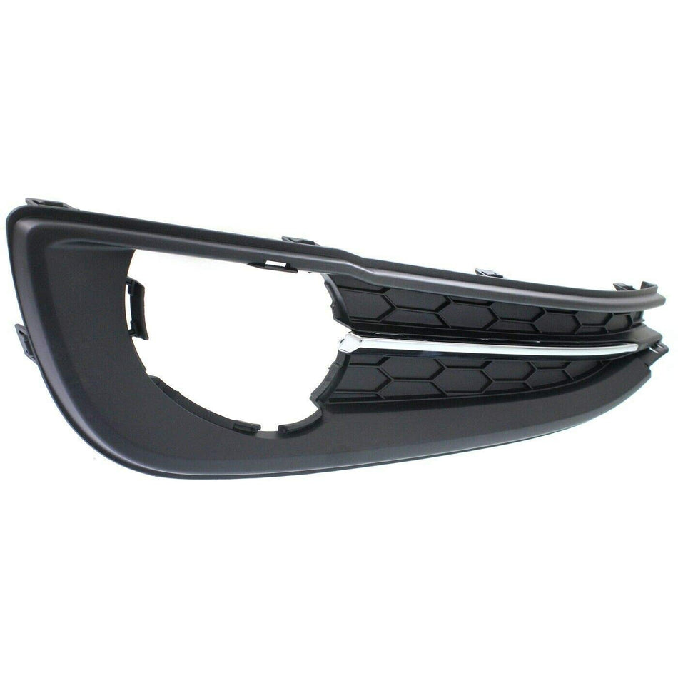 DAT AUTO PARTS Front Left Driver Side Fog Light Bezel Cover Grille Molding Bumper Insert Replacement For 2013 2014 Honda Civic 2.4 Si Sedan Black T...