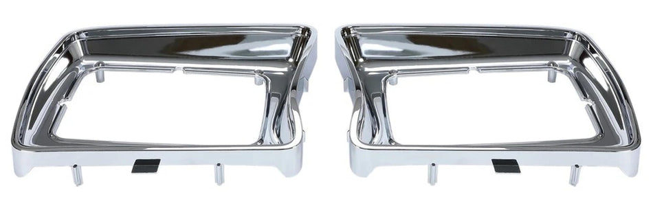 DAT AUTO PARTS Front Driver & Passenger Side PAIR HeadLight Door Bezel Grille, For 1978-1979 Ford Bronco For Use With Square Lamps, All Plastic Chr...