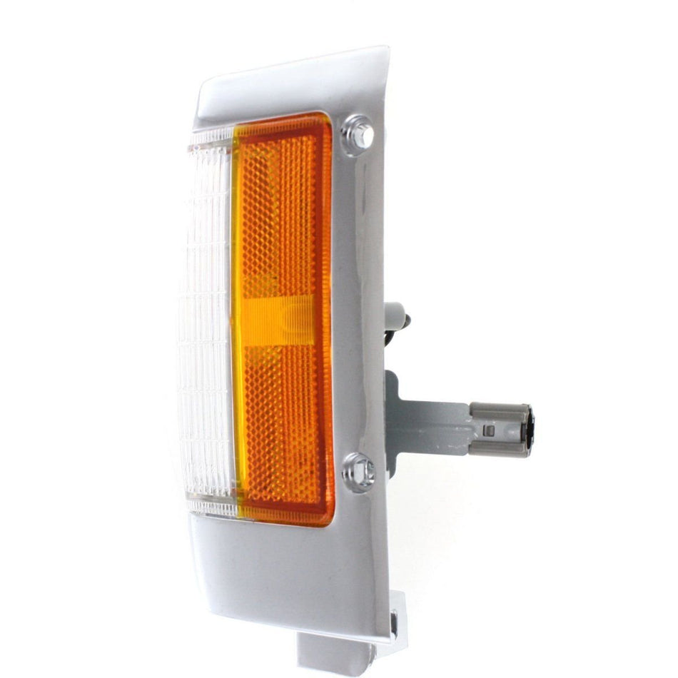 DAT AUTO PARTS Front Left Driver Side Marker Light Replacement For 1990-1997 Nissan Hardbody Pickup Truck Clear White Orange Lamp Lens with Chrome ...