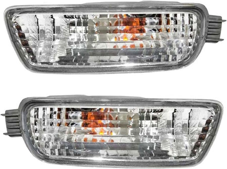 Front Left Driver and Right Passenger Side Turn Park Signal Light Set of 2 Replacement For 2001-2004 Toyota Tacoma Pickup Trucks White Clear Lamp L...
