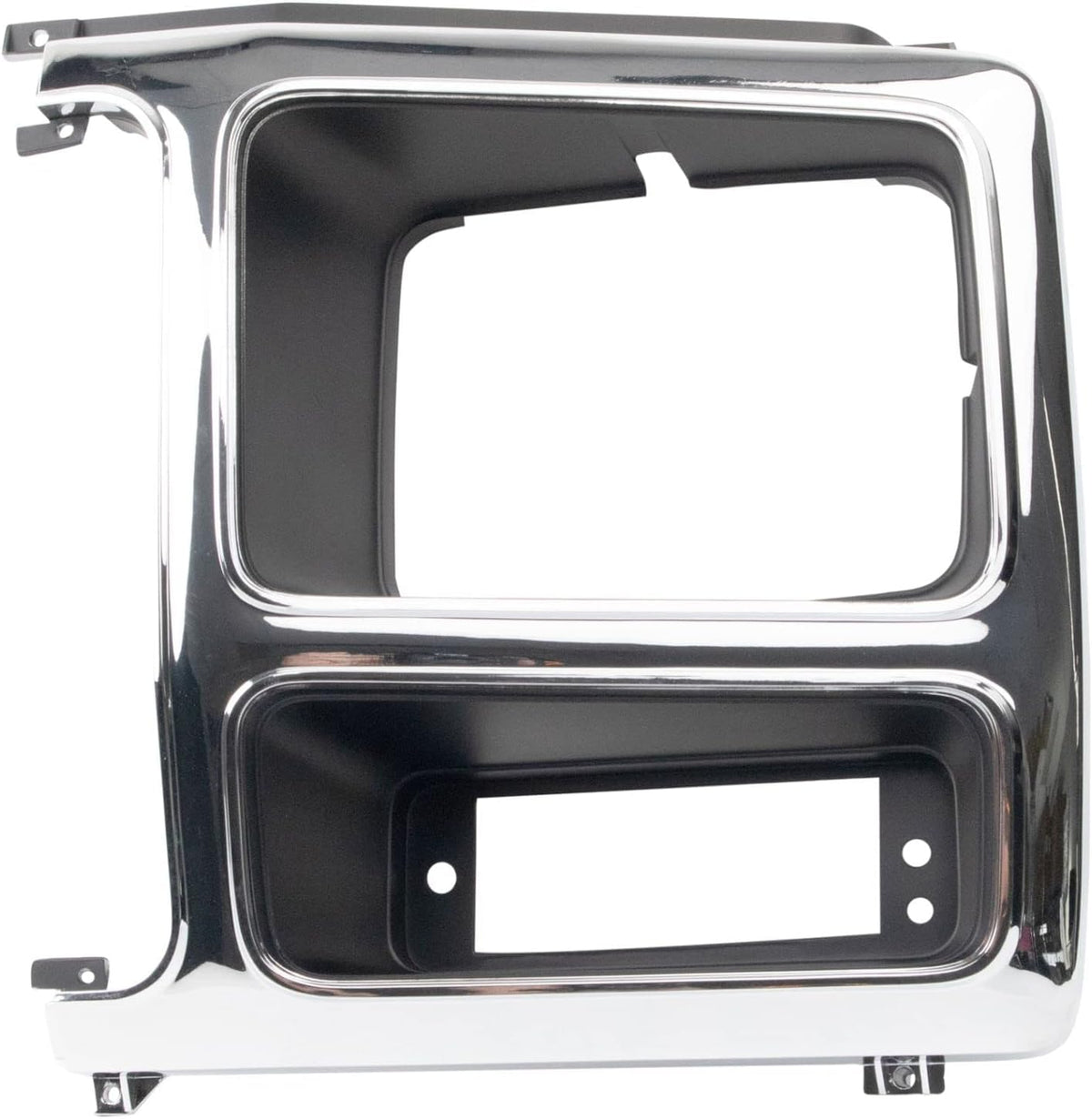 Front Left Driver Side HeadLight Door Molding Insert Bezel Cover Grille Trim Replacement For 1980-1986 Ford Bronco Silver Chrome and Black Textured...