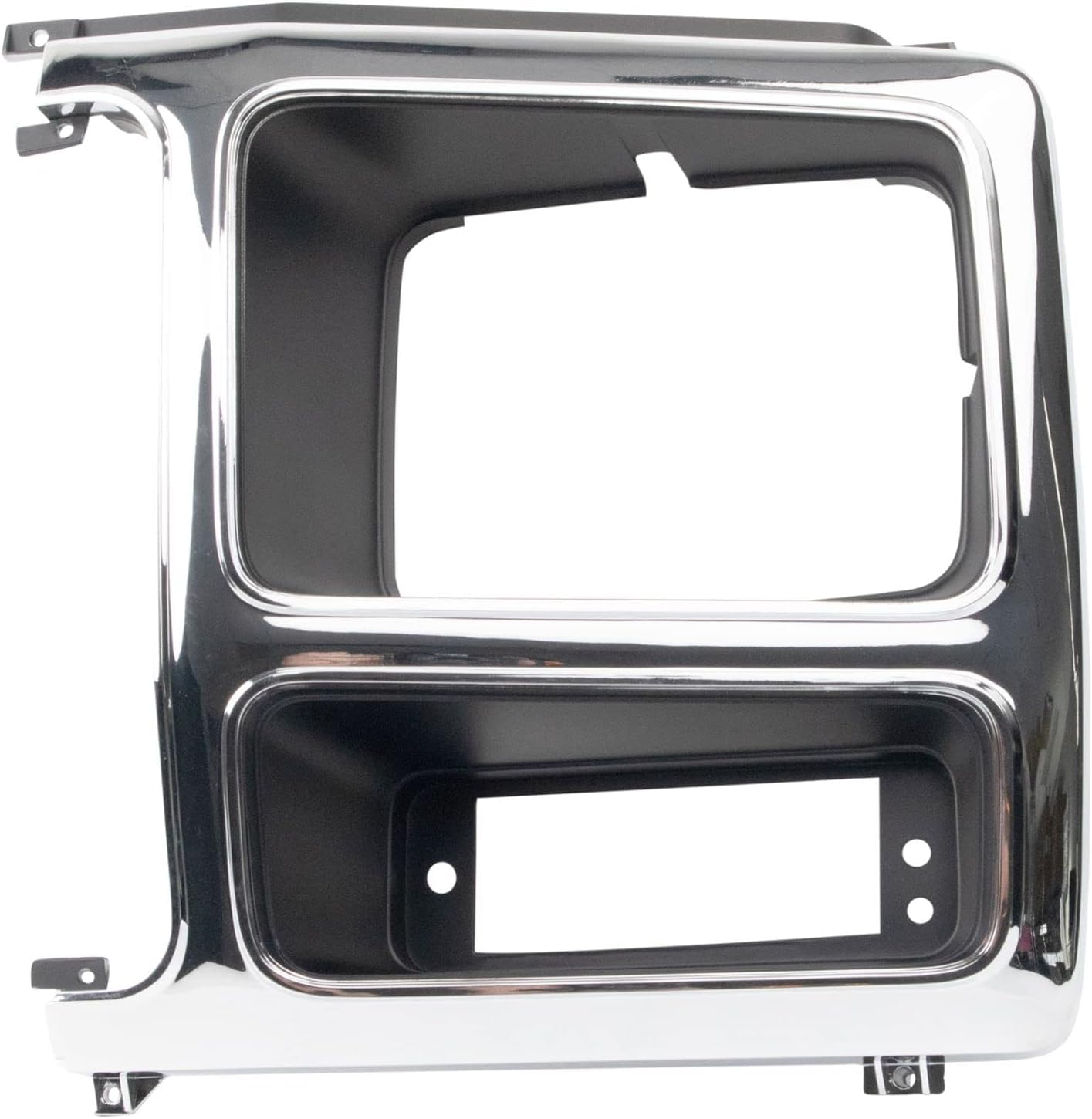 Front Left Driver Side HeadLight Door Molding Insert Bezel Cover Grille Trim Replacement For 1980-1986 Ford Bronco Silver Chrome and Black Textured...