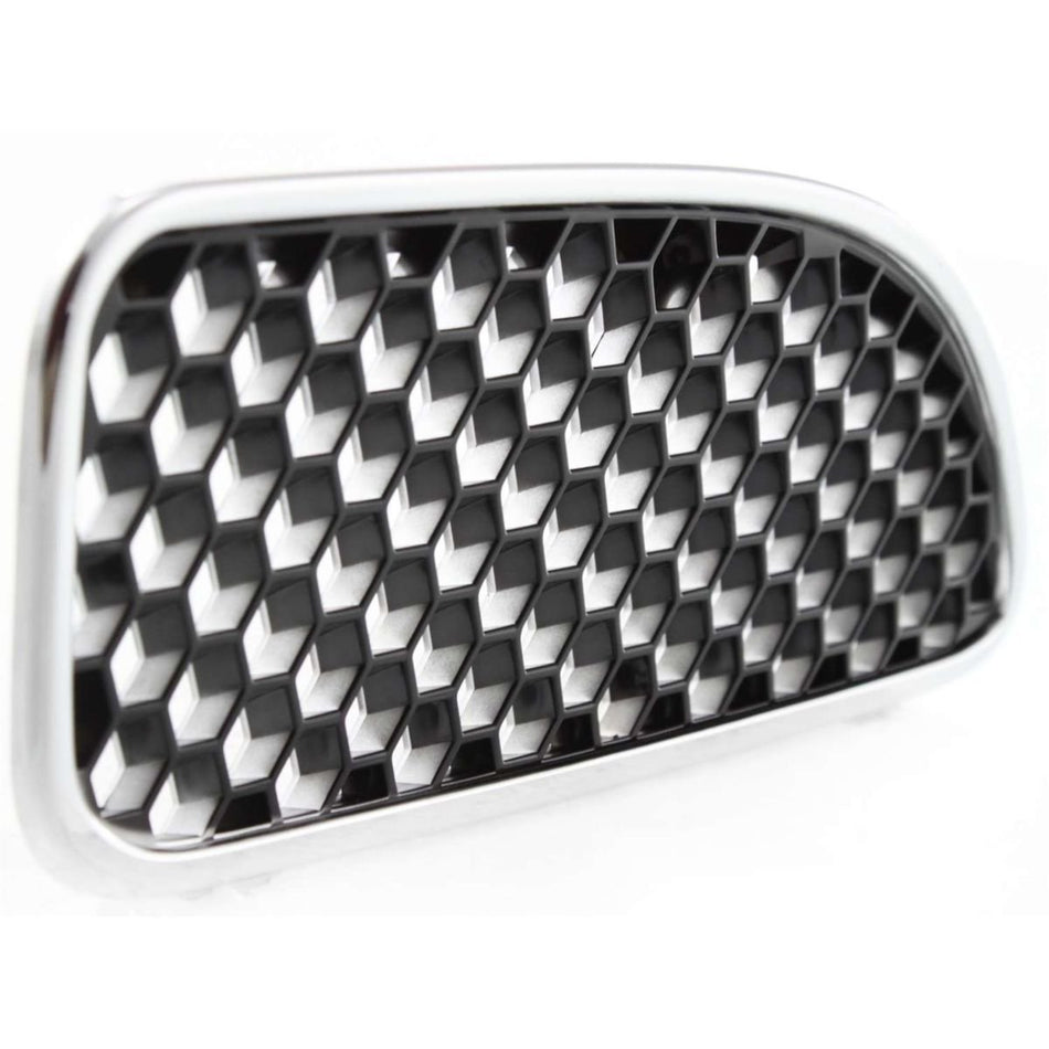 DAT AUTO PARTS BLACK AND CHROME GRILLE REPLACEMENT FOR 99-02 GRAND AM SE MODELS GM1200417 RIGHT PASSENGER SIDE