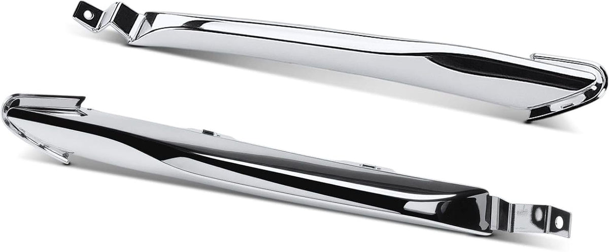 Front Driver & Passenger Side PAIR Bumper Cover Insert, Fits 2022-2025 Jeep Grand Cherokee Except Overland/Trailhawk & 30th ANNIV Edition, Chrome P...